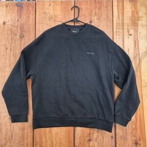Team Wang Design Black Crewneck Sweatshirt Logo Graphic Mens Size 1 Small